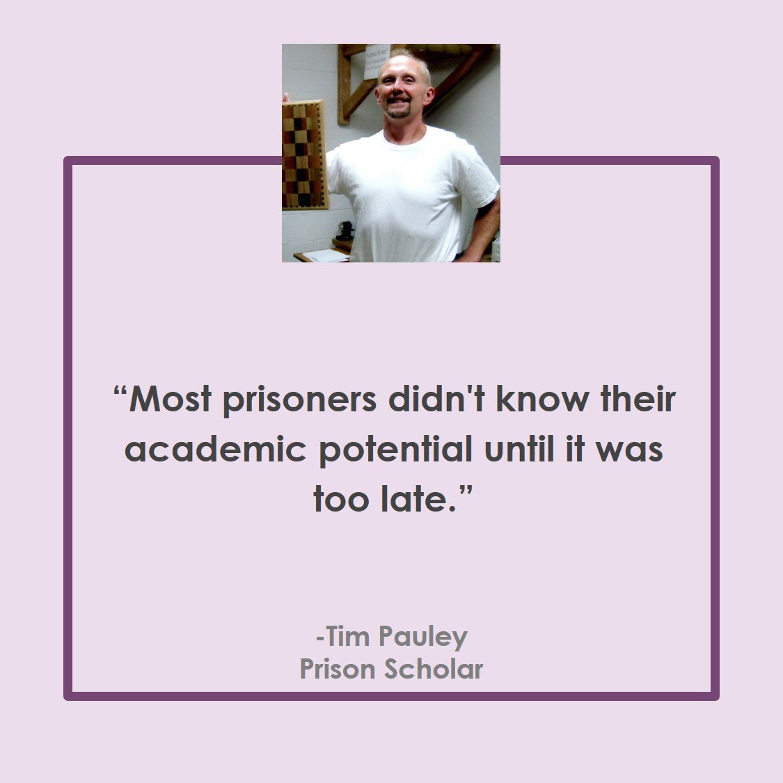 Prisonscholars's tweet photo. We give them a second chance. Doesn't everyone deserve that? #TP_PSF #secondchance #academicpotential #supportpsf https://t.co/Qq3I6Cqqn4