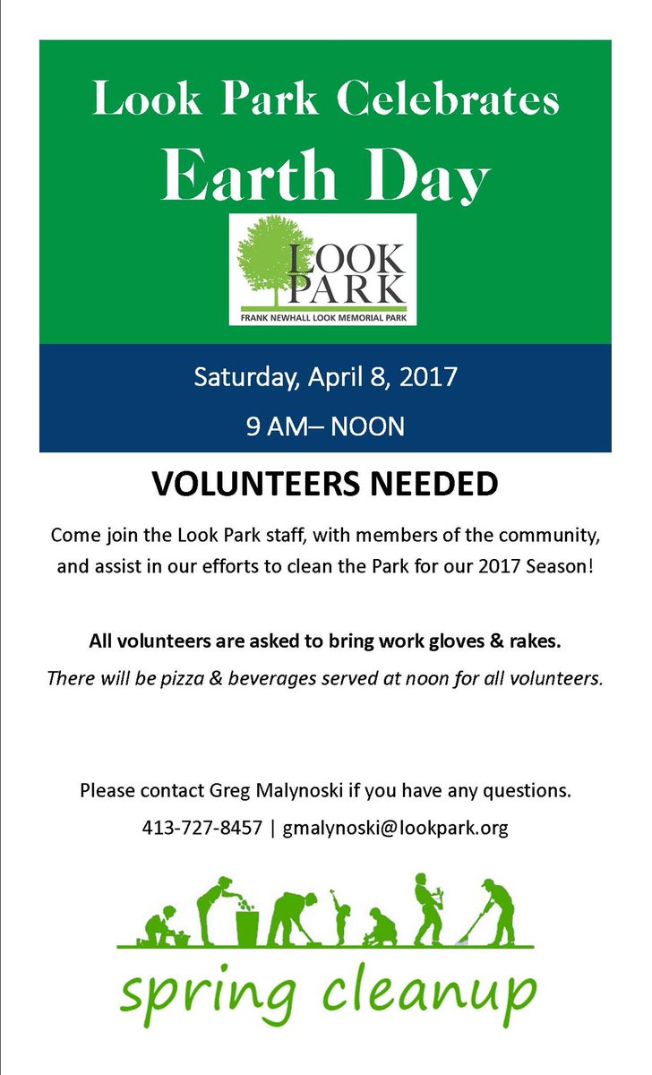 LookPark01062's tweet photo. Look Park will be holding our annual Earth Day Clean-up. All volunteers are welcome! #earthday #earthday2017 #volunteering #lookpark https://t.co/nA5YJbXD8I