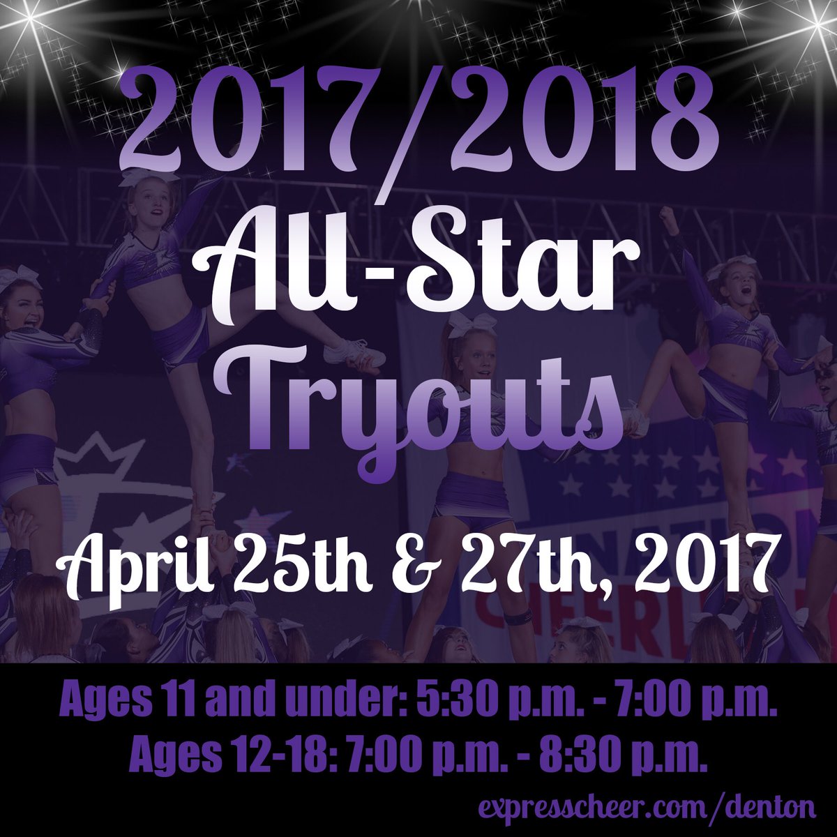 DentonExpress0's tweet image. Tryouts are coming soon and we are so excited! The tryout videos are online! Go to expresscheer.com/Denton to find the videos and get ready!
