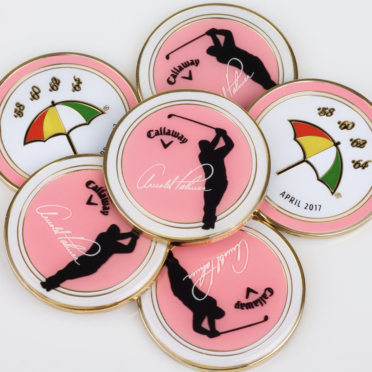 CallawayGolf's tweet image. A tribute to The King and his signature pink.

RETWEET &amp;amp; FOLLOW for chance to win an Arnold Palmer Augusta headcover set + coin. #ArniesArmy