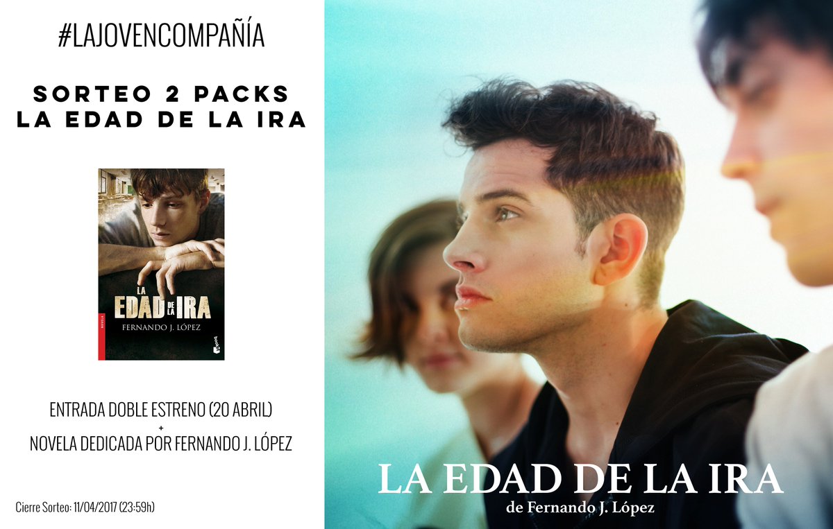 somosLaJoven's tweet photo. ¡#Sorteo 2 Packs de Entrada Doble para el ESTRENO (20 abril) de #LaEdadDeLaIra y novela firmada por @Nando_J entre todos los RT! https://t.co/FjLM5HuwvF