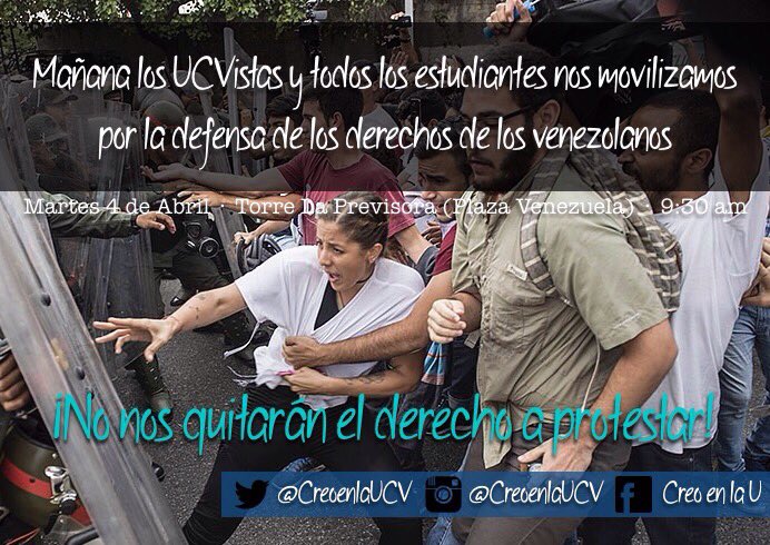 HumbertoAndres's tweet photo. No permitiremos que el gobierno siga atropellando nuestros derechos #LaUCVenlacalle https://t.co/GsVu5OAN7m