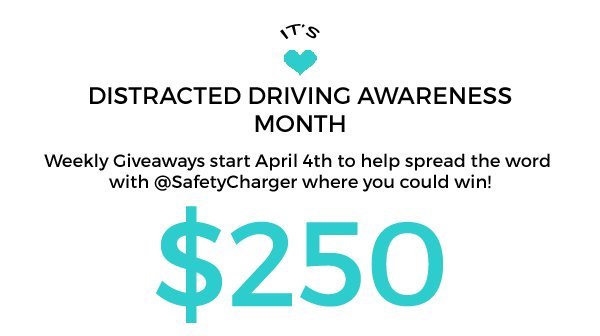 @JohnnyAfro_ It's #DistractedDrivingAwarenessMonth and we are going to have weekly giveaways to help spread the word! #StayTuned #DontRiskIt #ItCanWait
