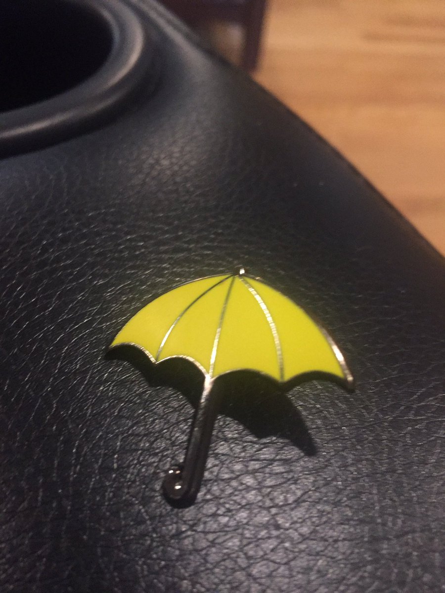LibraryNinja864's tweet image. My yellow umbrella pin  has arrived... I will be sporting it tomorrow at the SC Statehouse #ReadInSC as I read "Wish You More" #MOREforAKR
