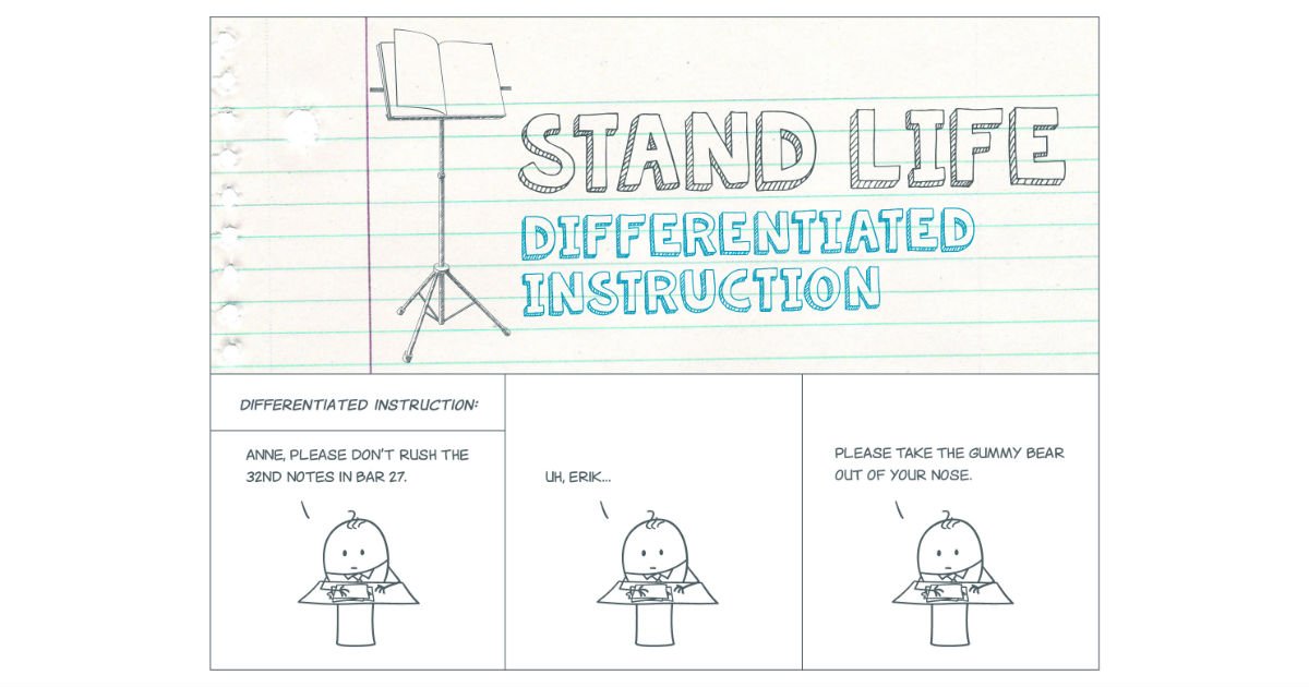 MakeMusic_Cloud's tweet photo. Introducing #StandLife, a web comic for music educators! https://t.co/X6sXgAIzYt #musiced #teacherjokes https://t.co/Vv4K3k9dWS