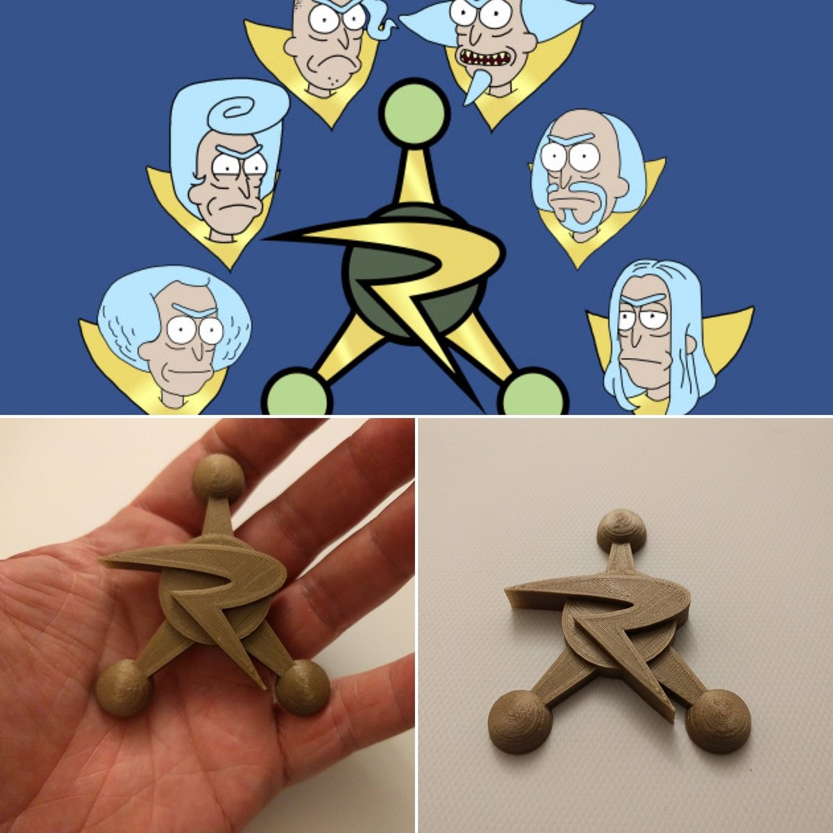 paper_faces's tweet photo. I just had to print this to watch the season 3 premiere!
#3Dprinted 
#3DPrinting
#BeardedPrinter
#RickandMorty
#CouncilofRicks
#rickAndMorty https://t.co/DYm13GoG2c