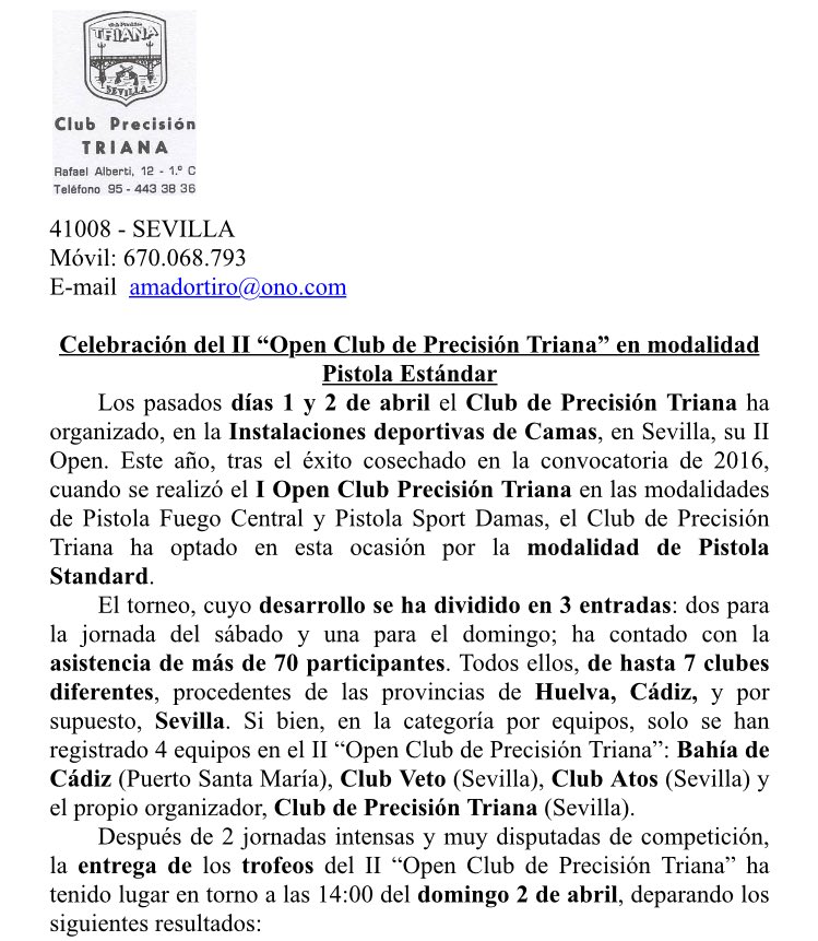 Fato_info's tweet photo. Este pasado fin de semana celebramos el II Open Club de Precisión Triana, en modalidad Pistola Estándar. 

¡Enhorabuena a los campeon@s! 🔫 https://t.co/BdEXPwySBG