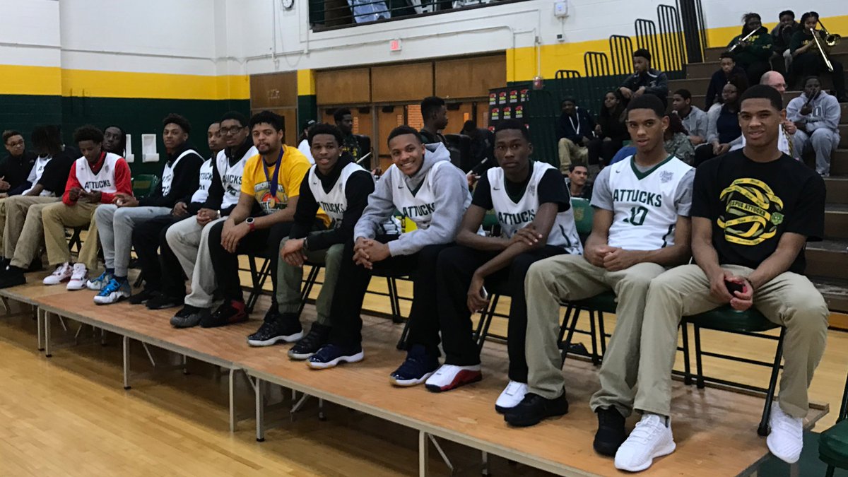 .<a href="/CAMMHS/">Crispus Attucks HS</a> <a href="/Attucks_Sports/">CrispusAttucksSports</a> boys basketball team is ready to get this pep rally started! #TigerPride 🐯🏀