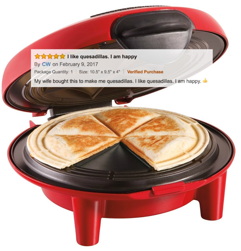 chcdoorknob's tweet photo. "My wife bought this to make me quesadillas. I like quesadillas. I am happy."... https://t.co/8nmMKhPhKh by #amazon via @c0nvey https://t.co/GosSDB9Qvl