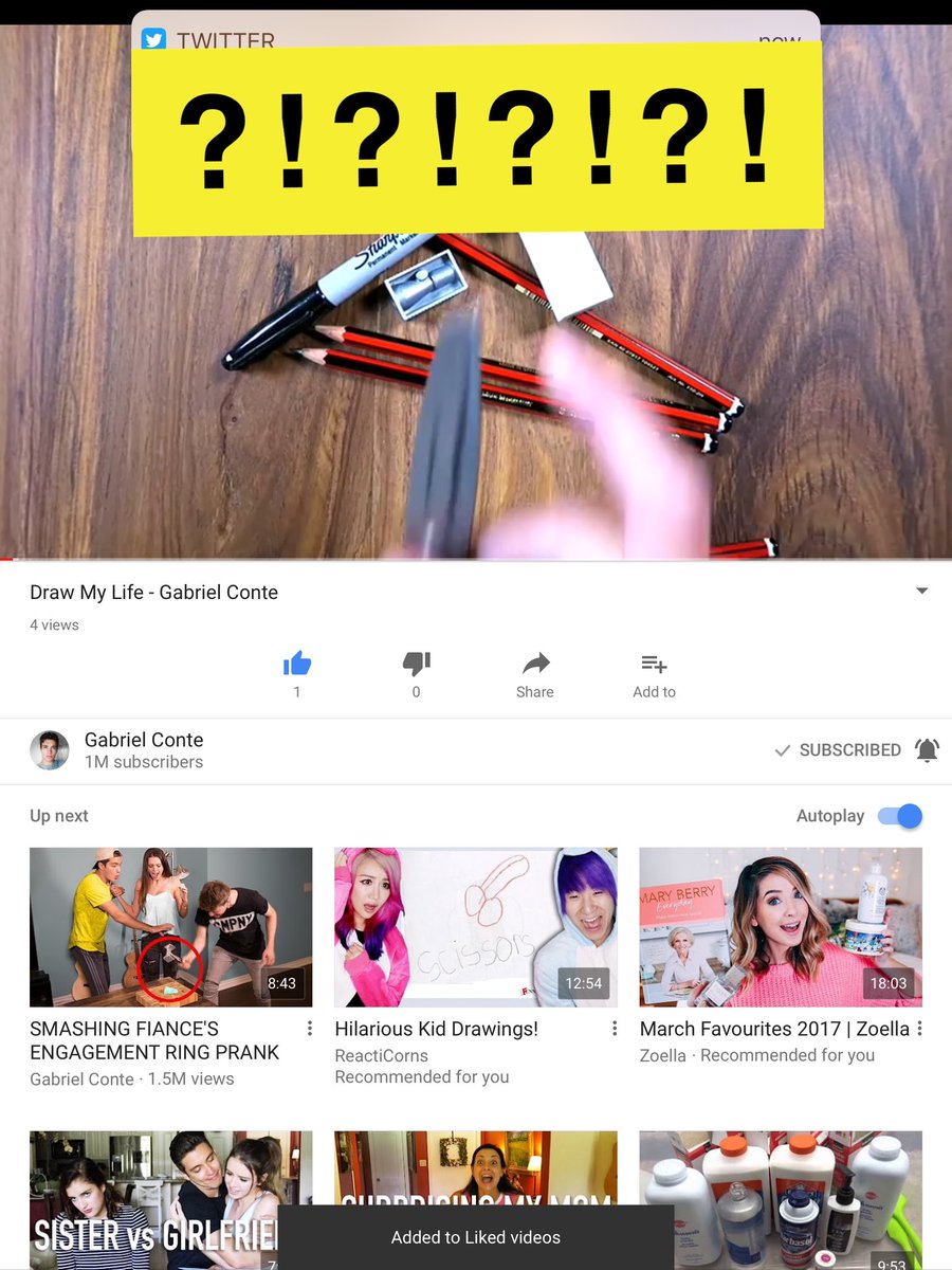 contesunicorn's tweet photo. First like on ur video @GabrielConte  💖💜 https://t.co/arNEmf5lSN
