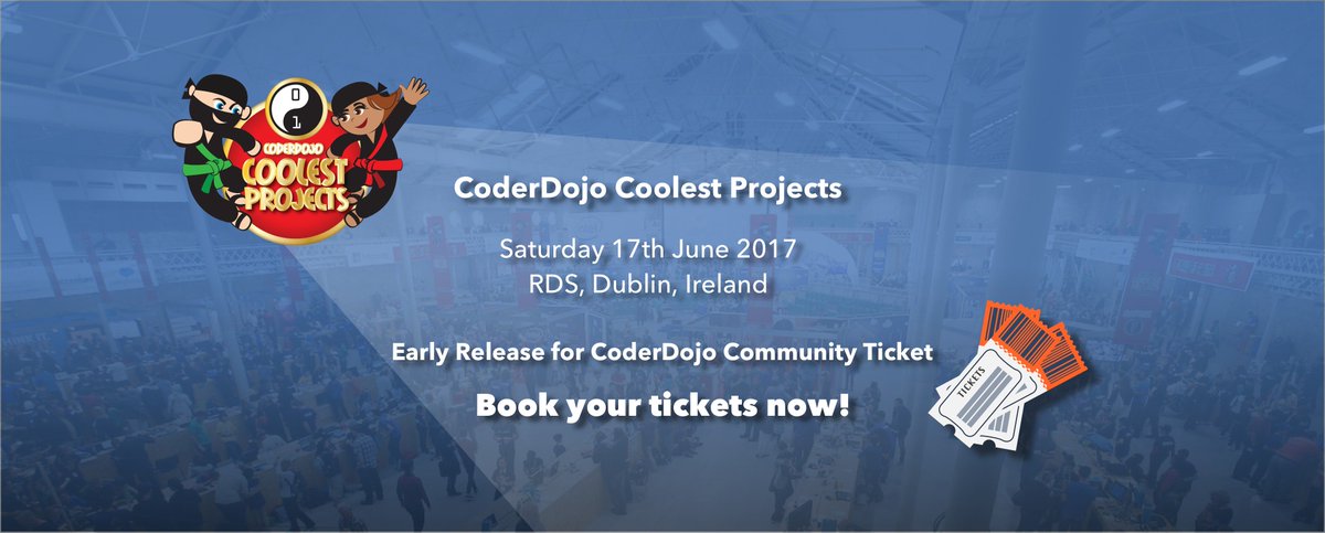 CoolestProjects's tweet image. CoderDojo community members! Book your free tickets to the Coolest Projects Exhibition now! tickets.coolestprojects.org #tech #coding