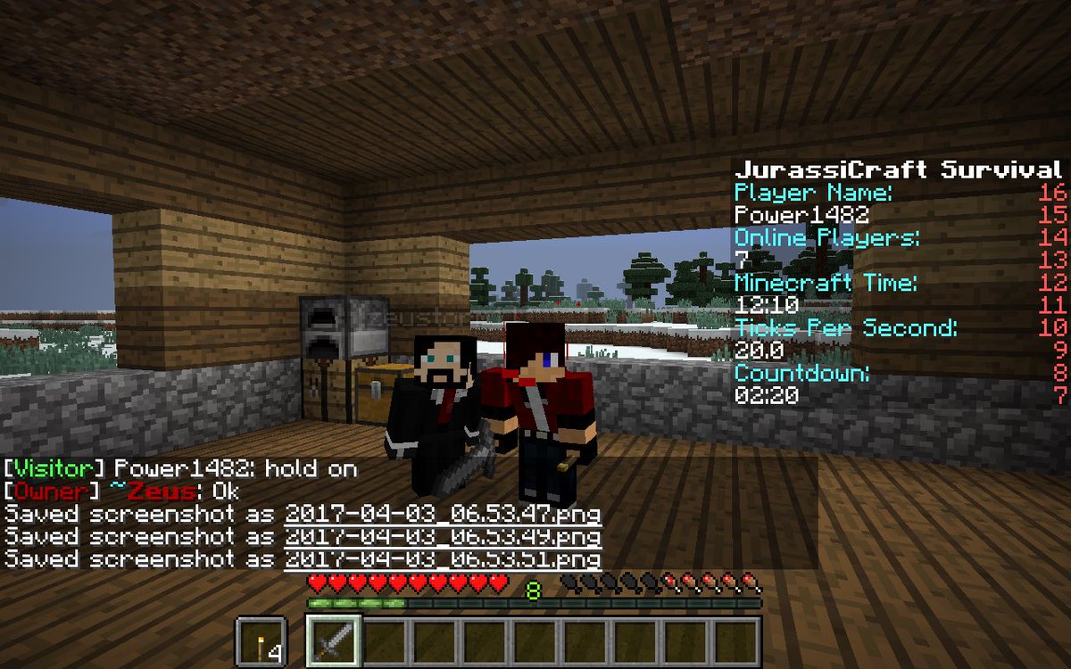 _PowerTheCoder_'s tweet image. Just took a pic with one of the owners @ZeusOverloaded  on the server @JurassicModpack
