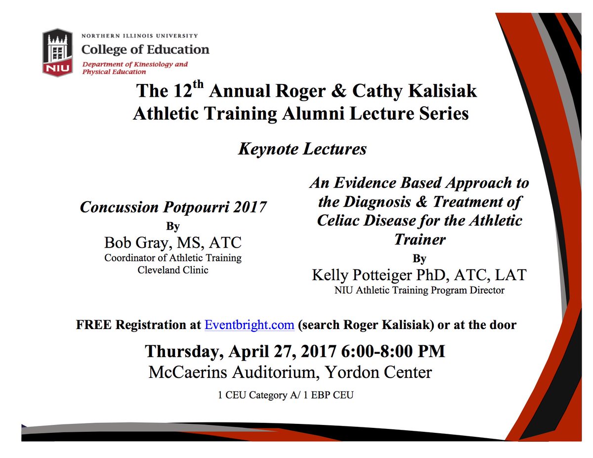 NIU_ATP_'s tweet photo. **ATTENTION** Please Join us on April 27th for the 12th annual Roger Kalisiak Lecture! https://t.co/QVXHr0mci3