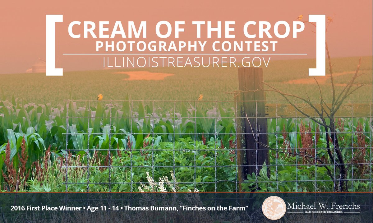 ILTreasurer's tweet photo. I want to see IL agriculture thru your eyes! π½π Submit photos to my #CreamofCropIL Photo Contest by 6/27/17. https://t.co/fN8K8kZP6u #twill https://t.co/wpPtVW8wVy