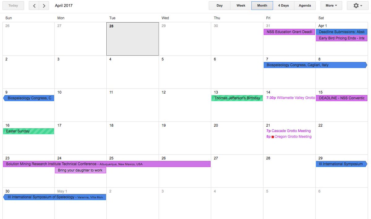 Be sure to sign up for the #caving calendar that holds events from more than 10 organizations! #speleology ow.ly/pImr30allXN