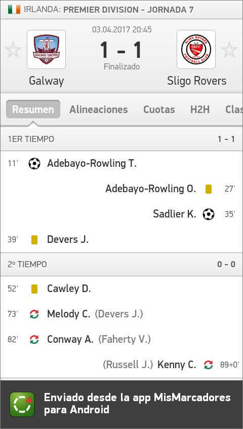 Mismarcadoress's tweet photo. Galway - Sligo Rovers 1:1  
#Galway #SligoRovers
Más información: https://t.co/4lJdstt8yV https://t.co/hpdy7gJQjO