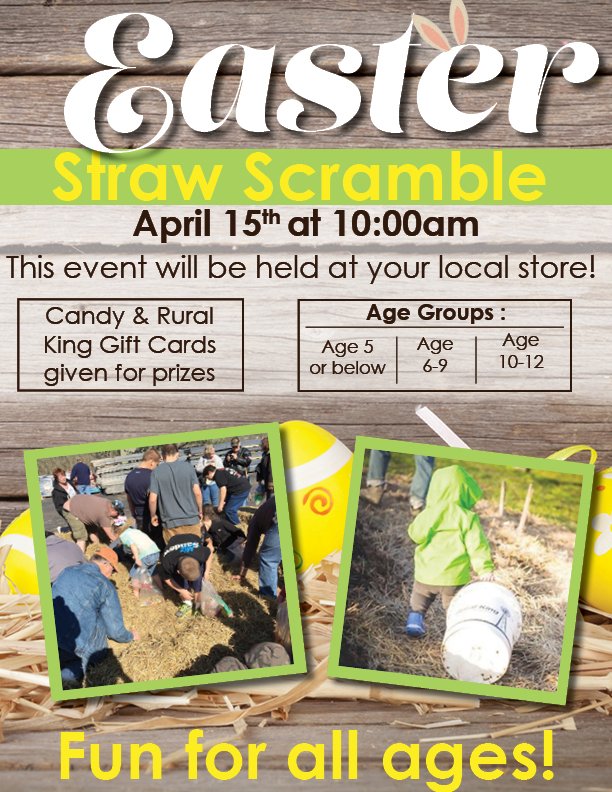Rural King on Twitter "Bring the whole family! Our Easter straw