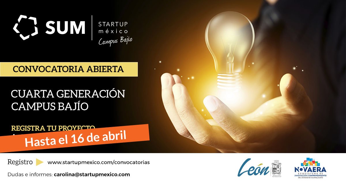 startupmexico's tweet image. ¡Todavía tienes tiempo!
Ampliamos la convocatoria de nuestro Campus Bajío. Registra tu proyecto en goo.gl/84c7MQ