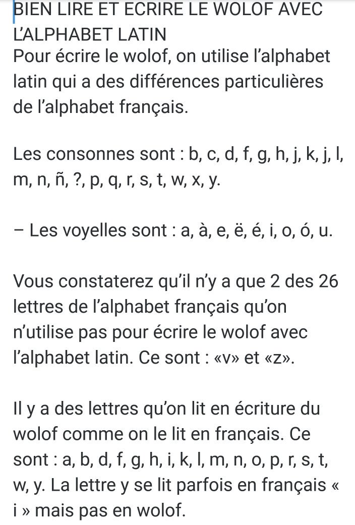 Xuman Lecon De Ouolof L Ecriture Avec L Alphabet Latin