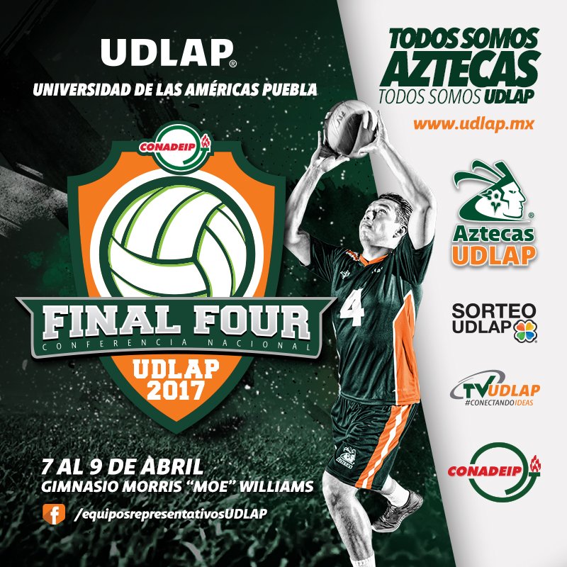 udlap's tweet photo. #AztecasVoleibol de la #UDLAP están en el #Fin4lFour de @CONADEIPmx .
¡Disfruta de este evento deportivo en nuestra universidad! https://t.co/kHjPzP4RZ0