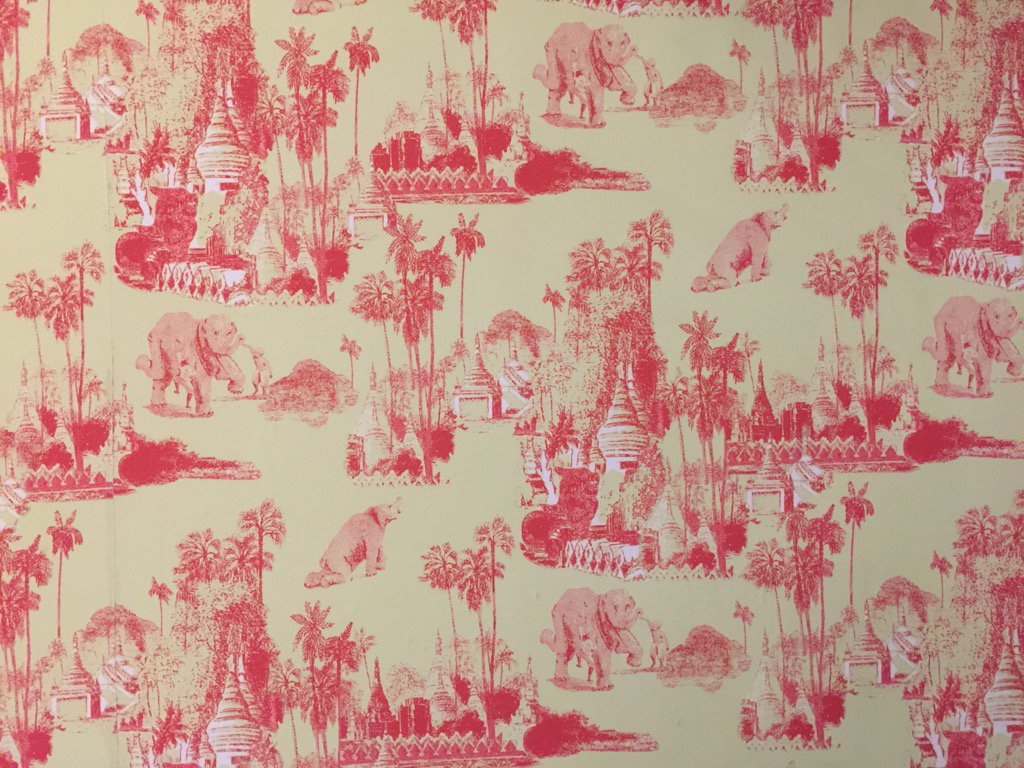 Fab #wallpaper #cafe <a href="/TheStrandYGN/">The Strand Yangon</a> #elephants #interiordesign #Interiors