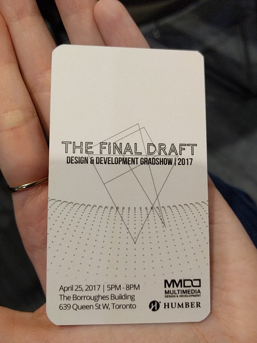 MMDDFinalDraft's tweet photo. @techtorontoorg The graduating class of the MMDD program @humbercollege are proud to announce our gradshow happening on April 25th! #TechTO https://t.co/uPQpe4dMWA