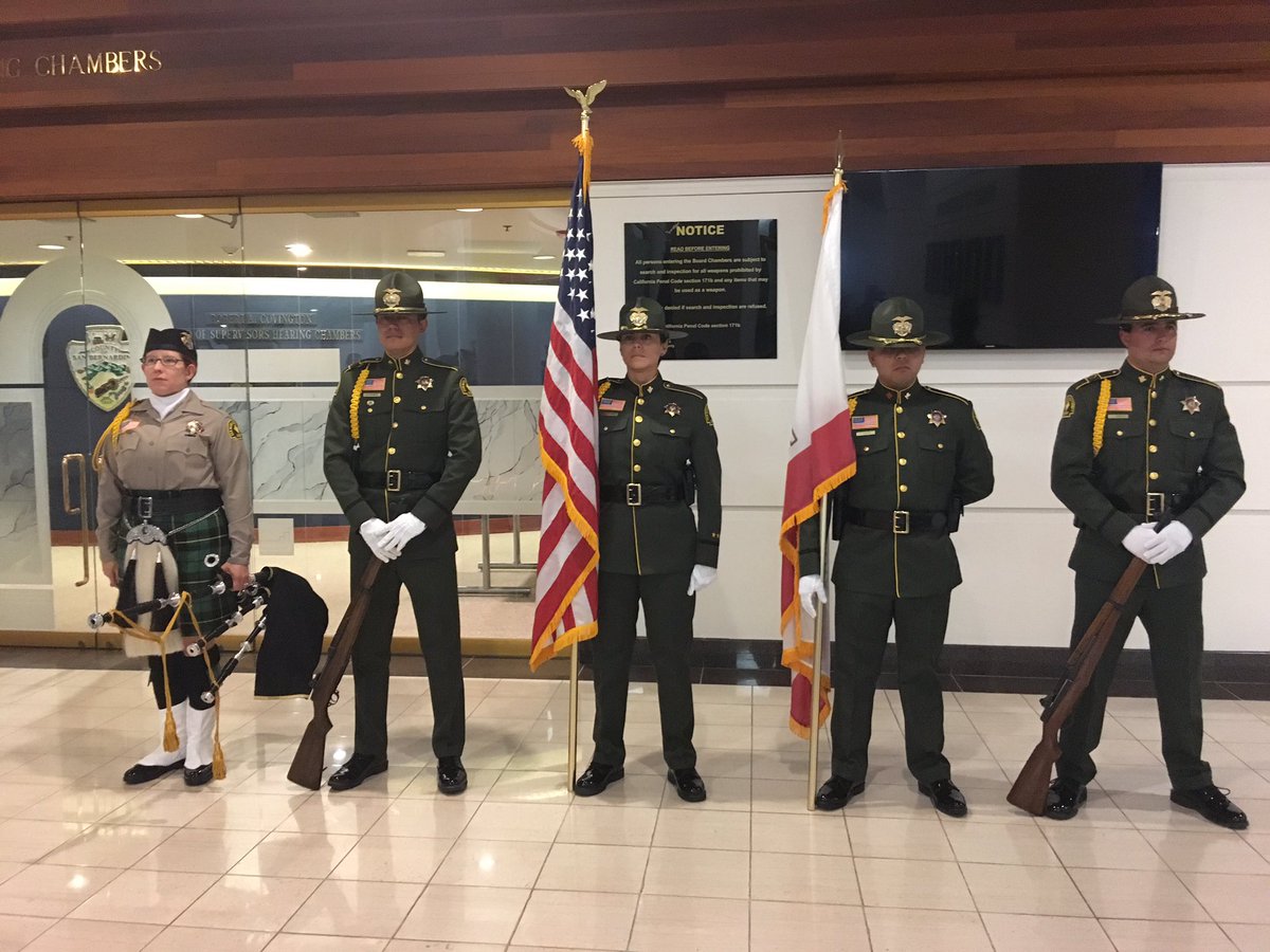 SBCSDacervantes's tweet photo. Sheriff's Honor Guard presents the colors at the D.A.'s annual National Crime Victims' Rights Week memorial.  #SBCSD https://t.co/JBSEt3q3hd