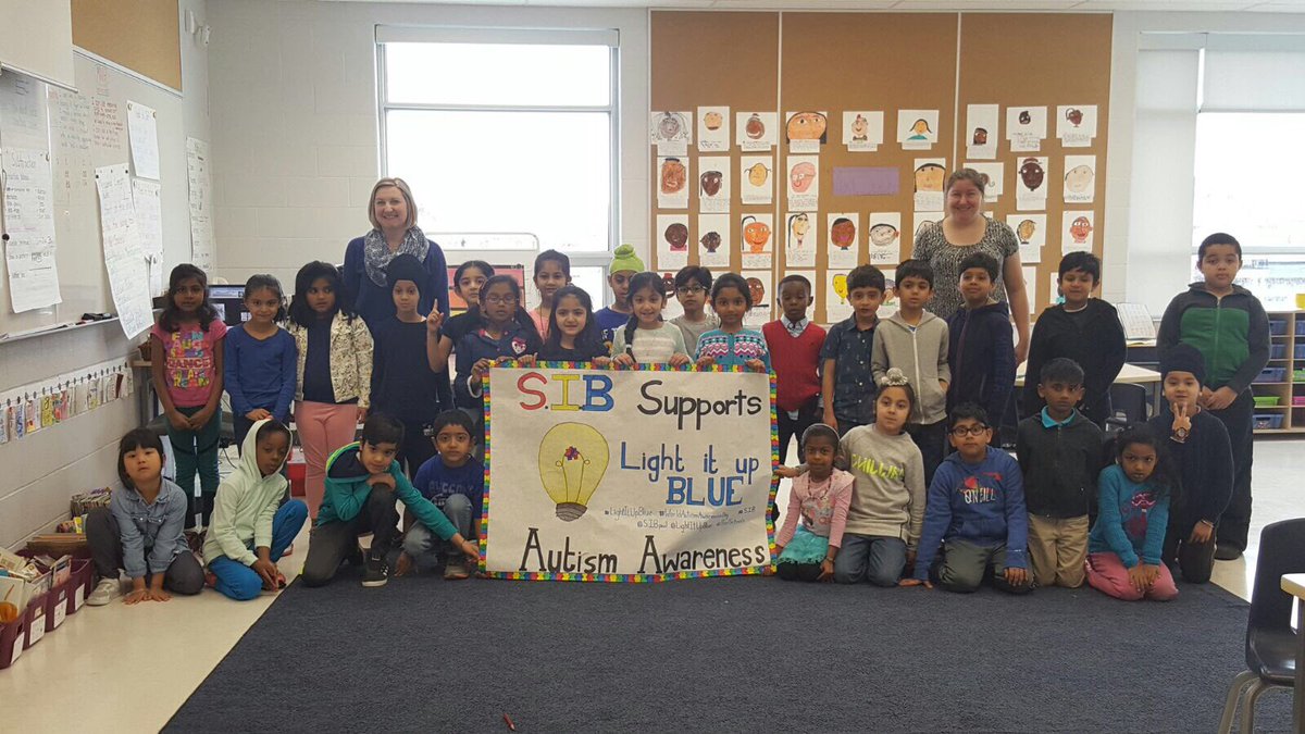 3C_SIB's tweet photo. Grade Ones showing their support today. @SIBpeel #lightitupblue https://t.co/1a4OEvv6EE