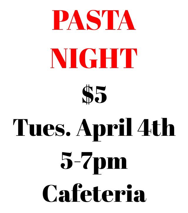 Amesbury2017's tweet photo. Pasta Night Tomorrow Night! grab your friends and $5 for all you can eat pasta, breads, and more. Support your favorite 2017 Seniors! 🍝🥖👌🏻 https://t.co/oNyGl695iq