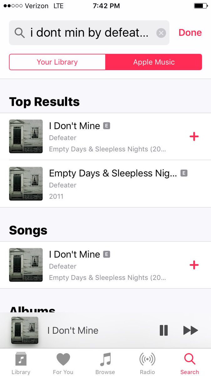 ShowsIGoTo's tweet image. .@AppleMusic get your shit together. It's "I Don't Mind" 🙄 @Defeater