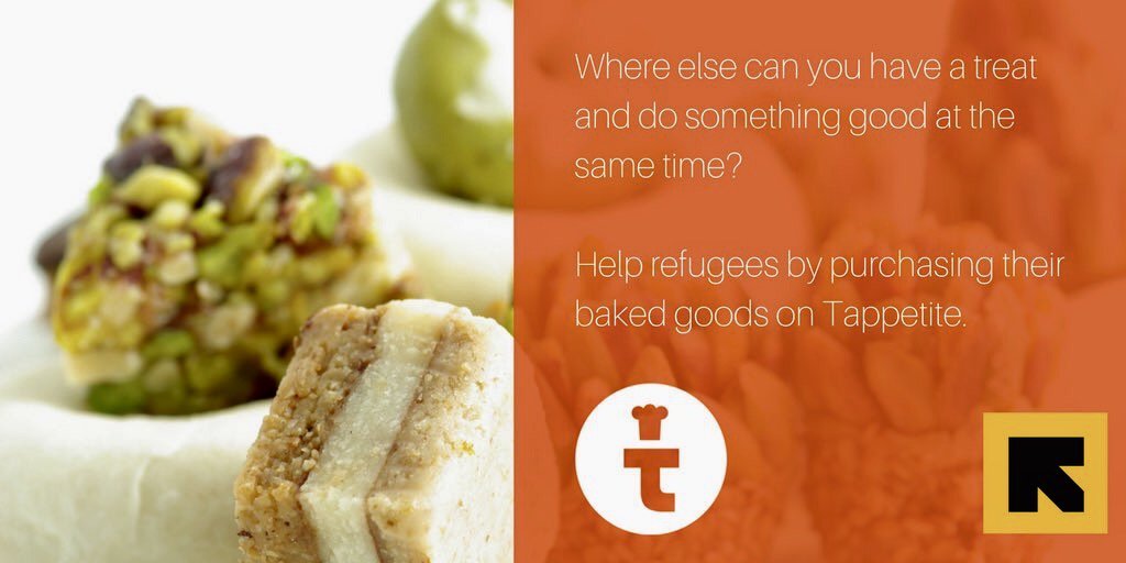 gregstantonaz's tweet photo. Great mix of entrepreneurship &amp; service from @TappetiteApp. Selling genuine Syrian baked goods prepared by refugees. https://t.co/0g8gRLqgWz https://t.co/56IQ3oorjN