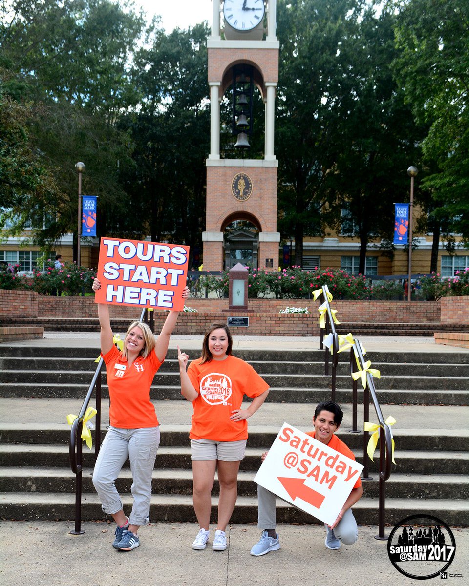 VisitSHSU's tweet photo. Only 5 days left until Saturday@SAM! We are so excited to give everyone a tour of our campus! #visitsam #tourshsu #seesam #SHSU21 https://t.co/1AWcBpQOlr