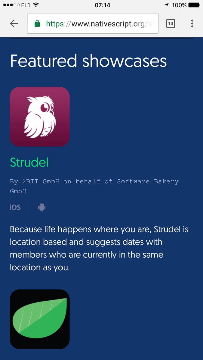 Strudel_me's tweet photo. We are the number one showcase of nativscript (our development platform) ๐ฅ๐ฅ๐๐พ
#strudelme #nativscript #appdevelopment https://t.co/x8opyR4fc8