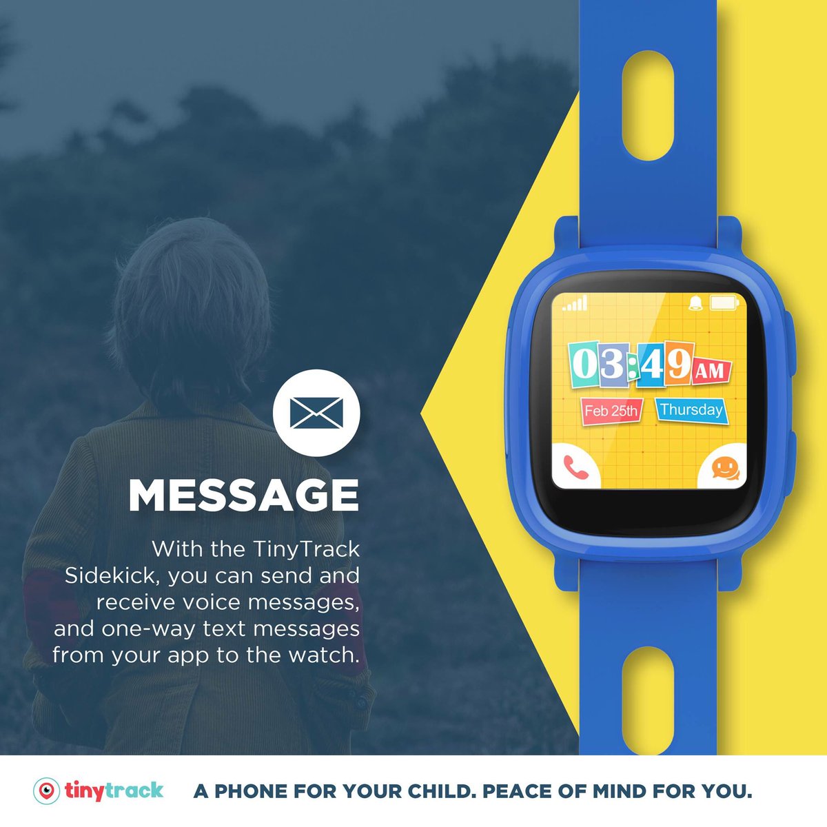 TinyTrackSA's tweet image. A #phone for your #child. #peaceofmind for you.