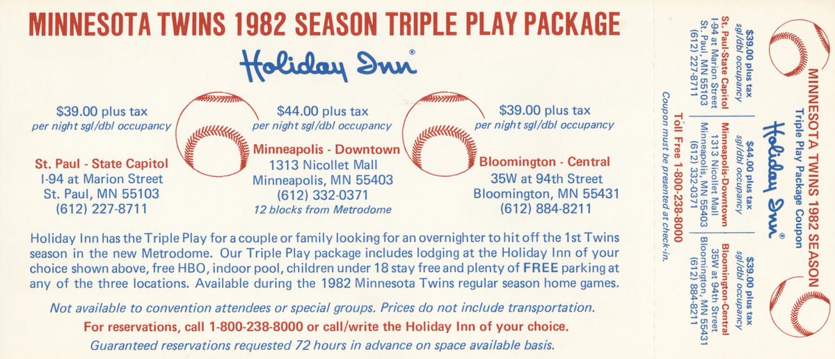 1982 Holiday Inn <a href="/Twins/">Minnesota Twins</a> schedule