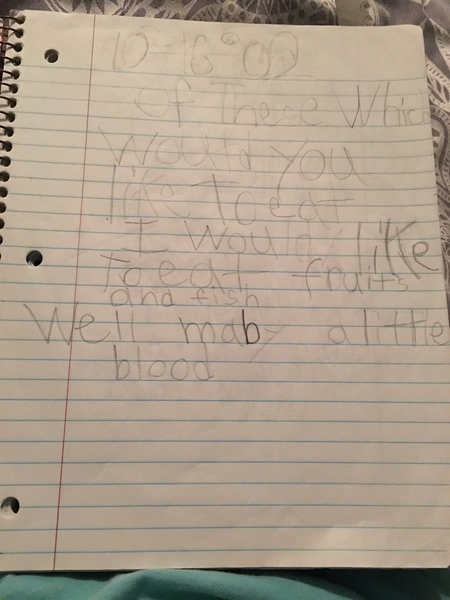JulianaEAsbill's tweet photo. Put this in my backpack this morning thinking it was my math notebook.
Nope. 1st grade daily boardwork.
#birdpocket #bookmarks #vampirechild https://t.co/JGyqpXuiNr