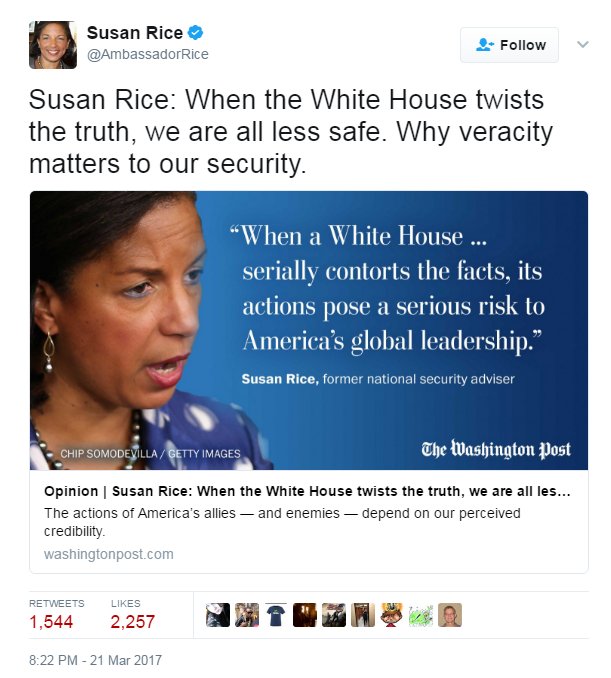 Thomas1774Paine's tweet photo. Ouch. 
From Susan Rice a couple weeks ago ... https://t.co/LmaAGdiy8Q