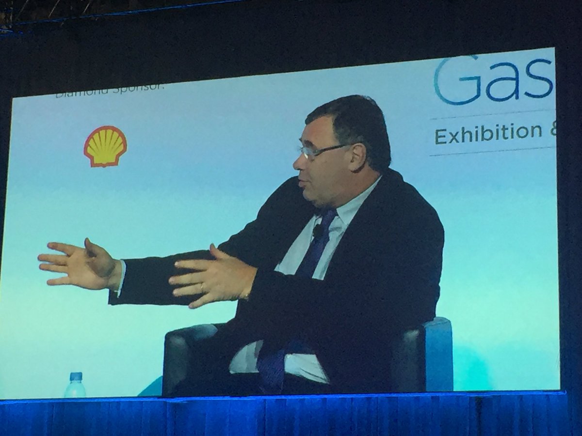 WMNTomnay's tweet photo. Total's CEO Patrick Pouyanne in Woodmac Simon Flowers panel - aim of Tellurian investment in is to access $600/tonne capex LNG #Gastech https://t.co/CL2m7MdYP4