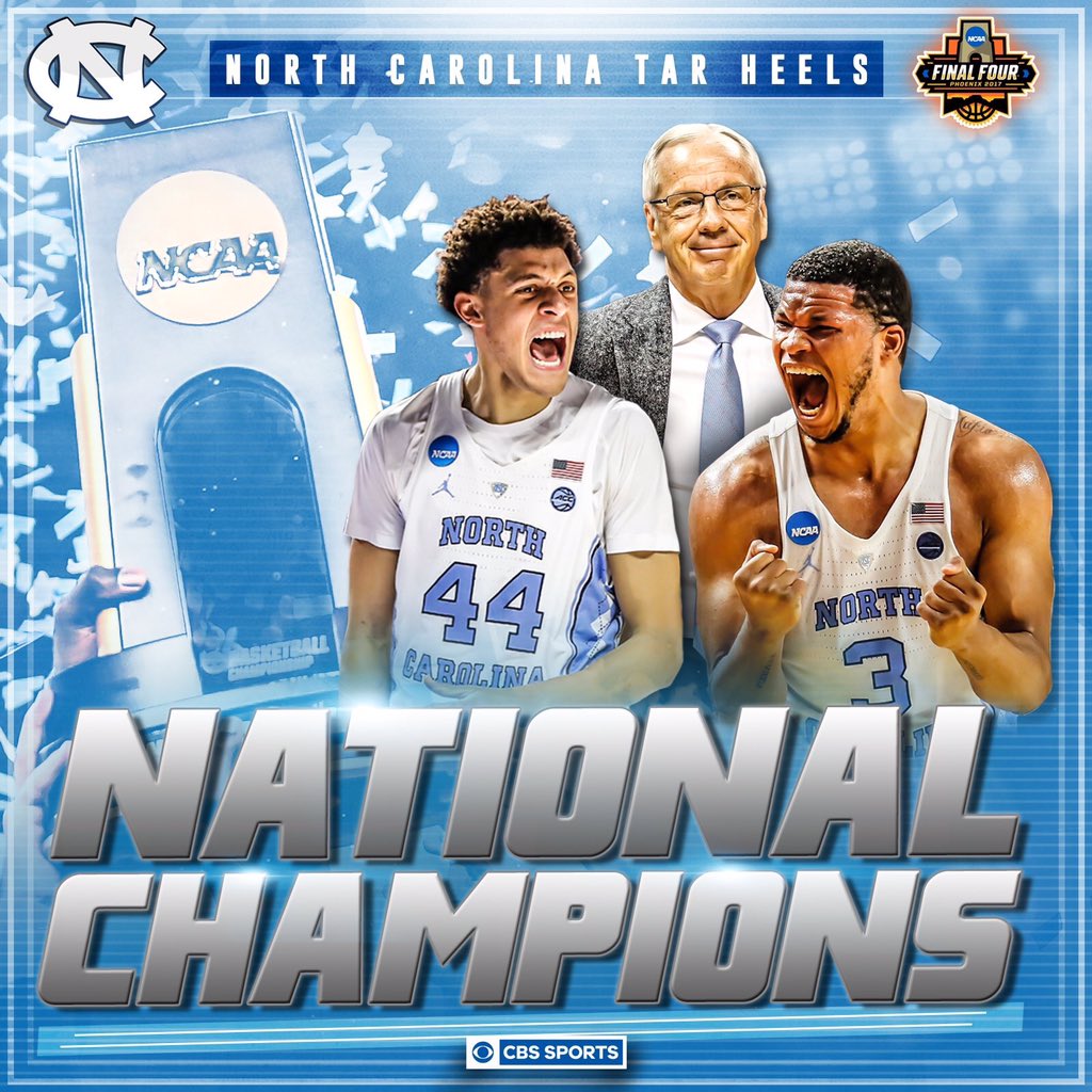 CBSMornings's tweet photo. Congrats @UNC_Basketball! 🏆 

#UNCvsGonzaga https://t.co/MAQJKhBBKr