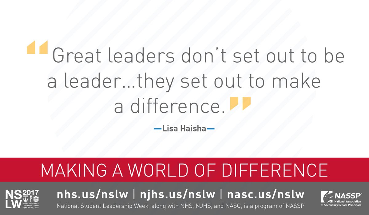 AmandaAbraham6's tweet photo. What do great #leaders do? @PwCAcademy #NSLW17 #studentcouncil #celebratingstudentleaders April 16-22 https://t.co/H3qjFFiD7T