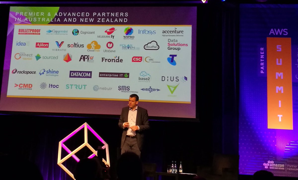 CloudTenAus's tweet photo. Stefan Jansen announces Advanced AWS Partners at the Partner Summit. #AWSSummit #aws #cloudanz #sydneytech https://t.co/JNfGcWJ23I