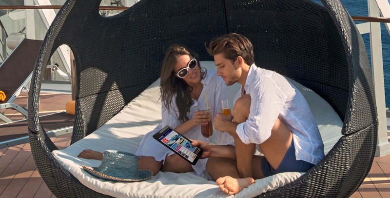 In nave da crociera con l'App MSC for Me In nave da crociera con l'App MSC for Me