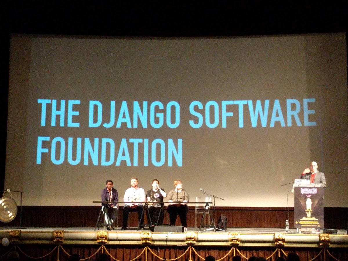 pauloxnet's tweet image. "All about community panel" @OssAnna16 @freakboy3742 @erikpub @amakarudze @evildmp at @DjangoConEurope #djangosoftwarefoundation #community