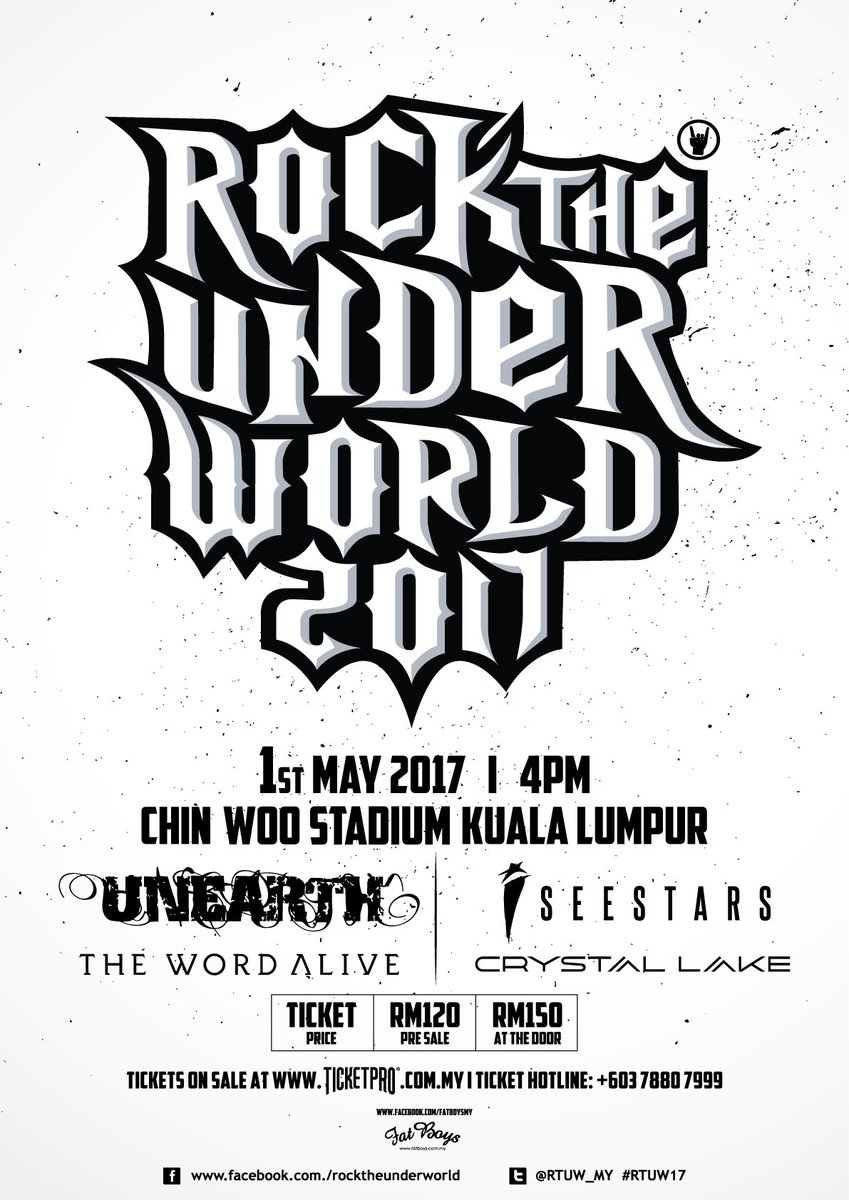 Proudly announcing the line up for Rock The Underworld 2017! Get your tickets at TicketPro now! \m/ #RTUW17