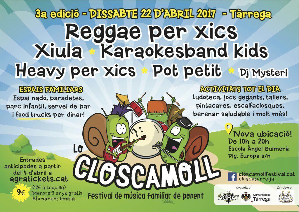 ENTRADES JA A LA VENDA PER A LO CLOSCAMOLL! A agratickets.cat 
No et quedis sense entrada per a la 3a edició!
