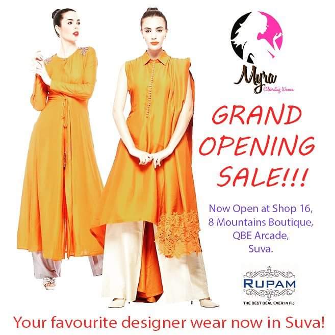 We welcome #Myra Fiji-latest designer to show at #8Mountains. Shop16 Qbe Arcade Suva. Latest in Indian designer fashion by Aekta Lodhiya