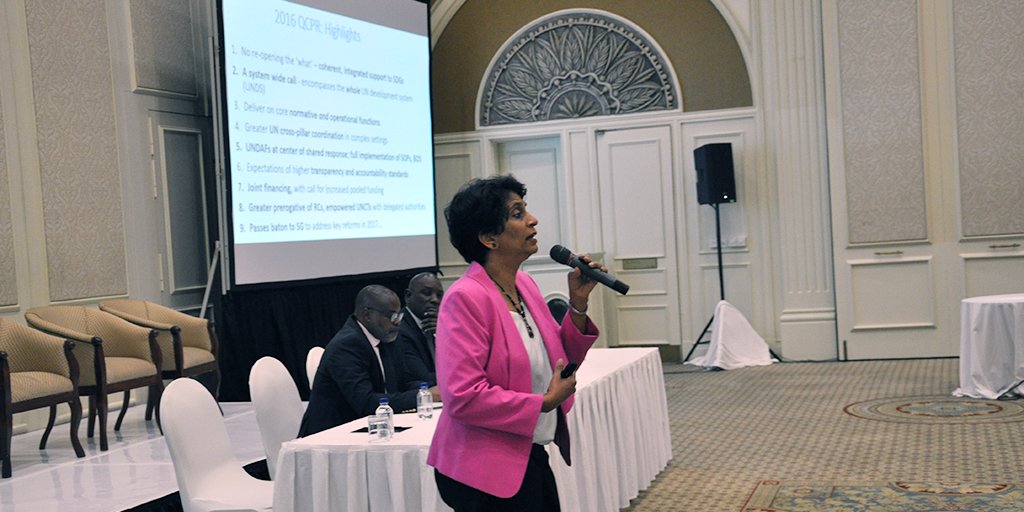 r_undgesa's tweet photo. "How can we make sure we play our leadership role2push implementation on the ground?" @mabinguengom1 @kanniwignaraja presenting #QCPR2016 https://t.co/hQDiNjgZBW