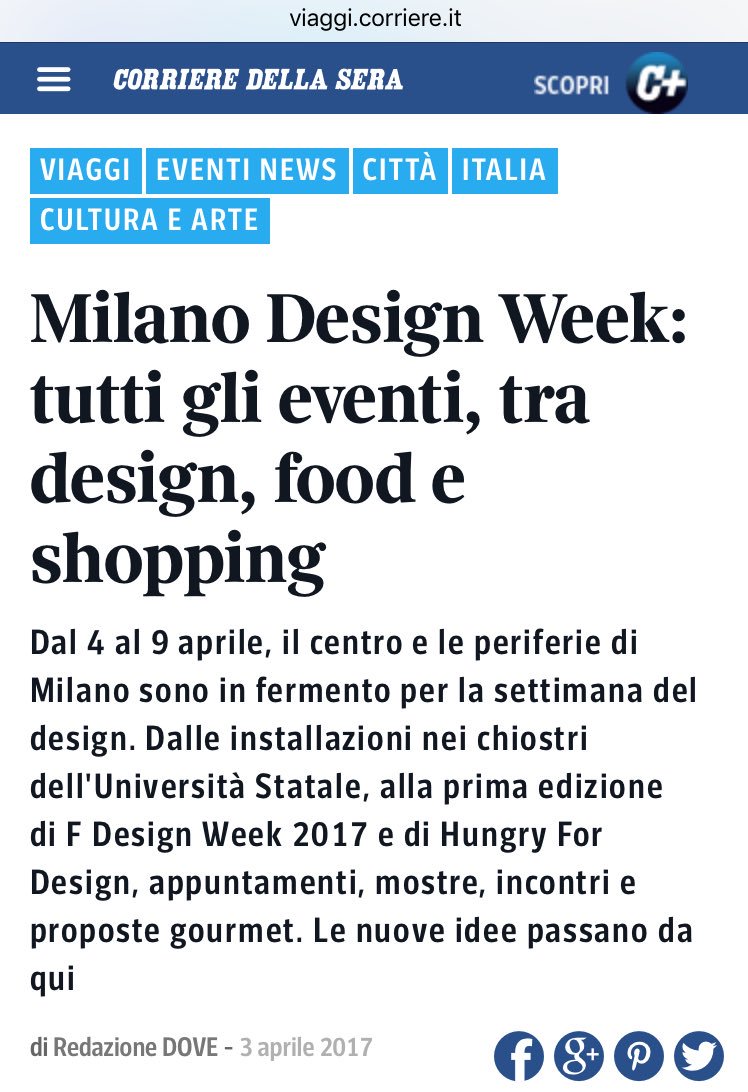 Hungry4DesignMi's tweet photo. Corriere.it parla di #HungryForDesign e della nascita di #muvac : )         https://t.co/rzIEUf6RV5 https://t.co/TPvvxWRuow