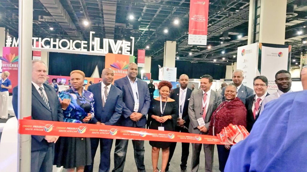 Hollard's tweet photo. Day 2 Minister Lindiwe Zulu opening the expo with other delegates  @the_dti @IDC @TheFirstFollowa  #BuyLocalSummit2017 @ProudlySA https://t.co/O1pUiBop8y