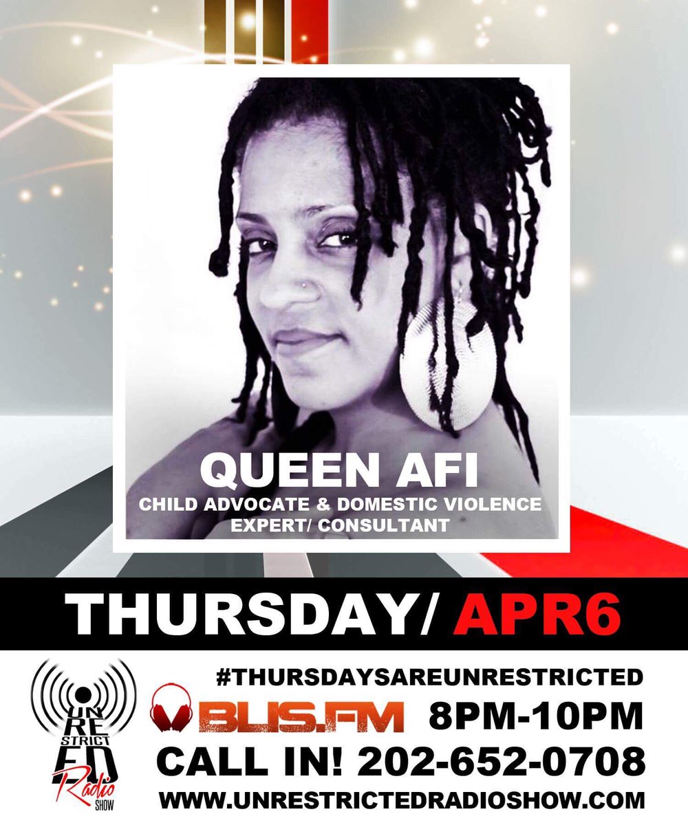 Unrestricted_D's tweet photo. On this week show we have @QueenAfi as our special guest on The Unrestricted Radio Show. #unrestrictedradioshow #aroundmydmv https://t.co/oA9ljRu3jv